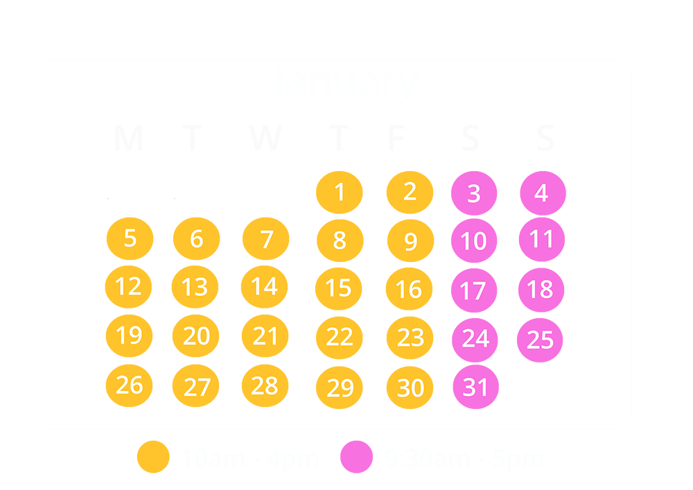 january opening times