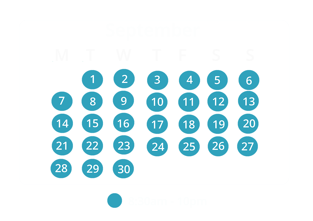 september opening times