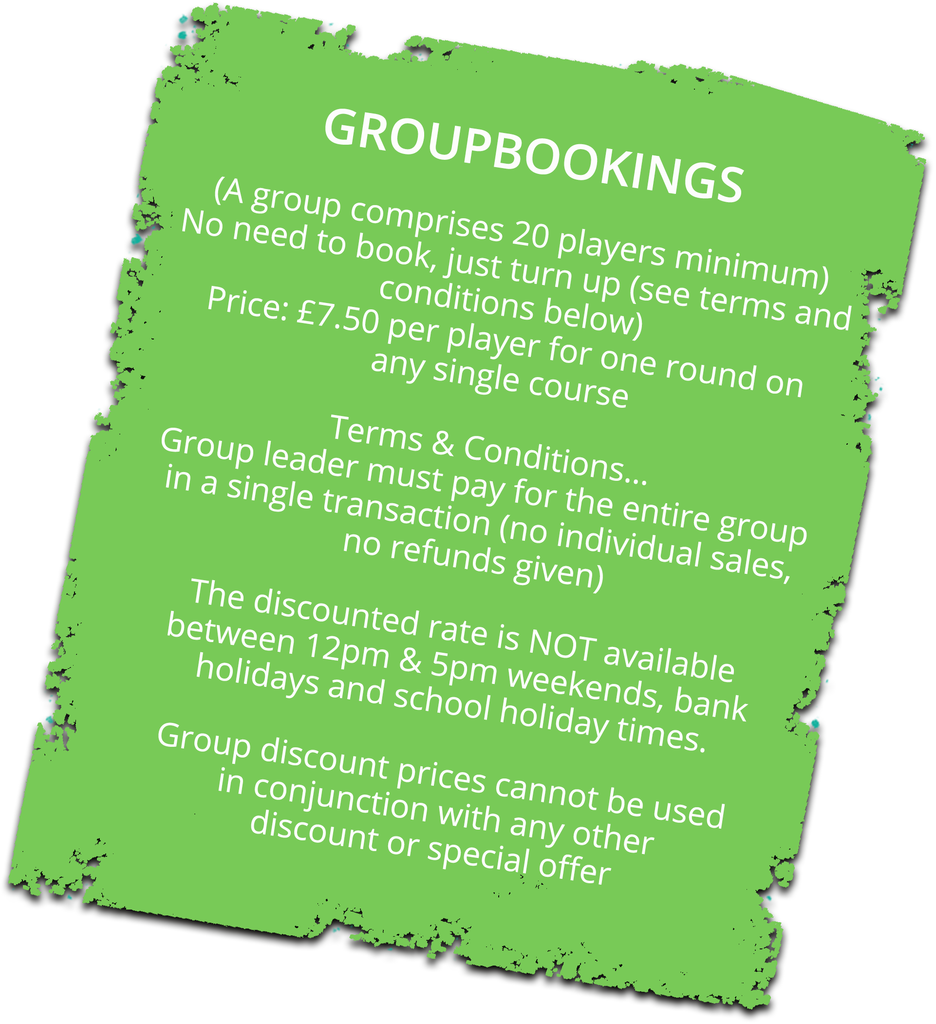 group booking prices at hastings adventure golf